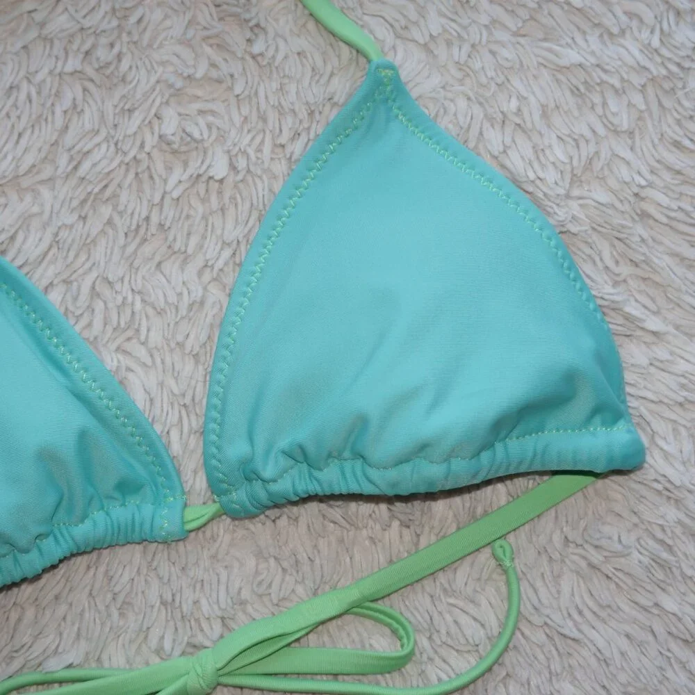 Women's Size XXS Aerie The Sun-Lover Triangle Bikini Top, Maui Teal, Like New